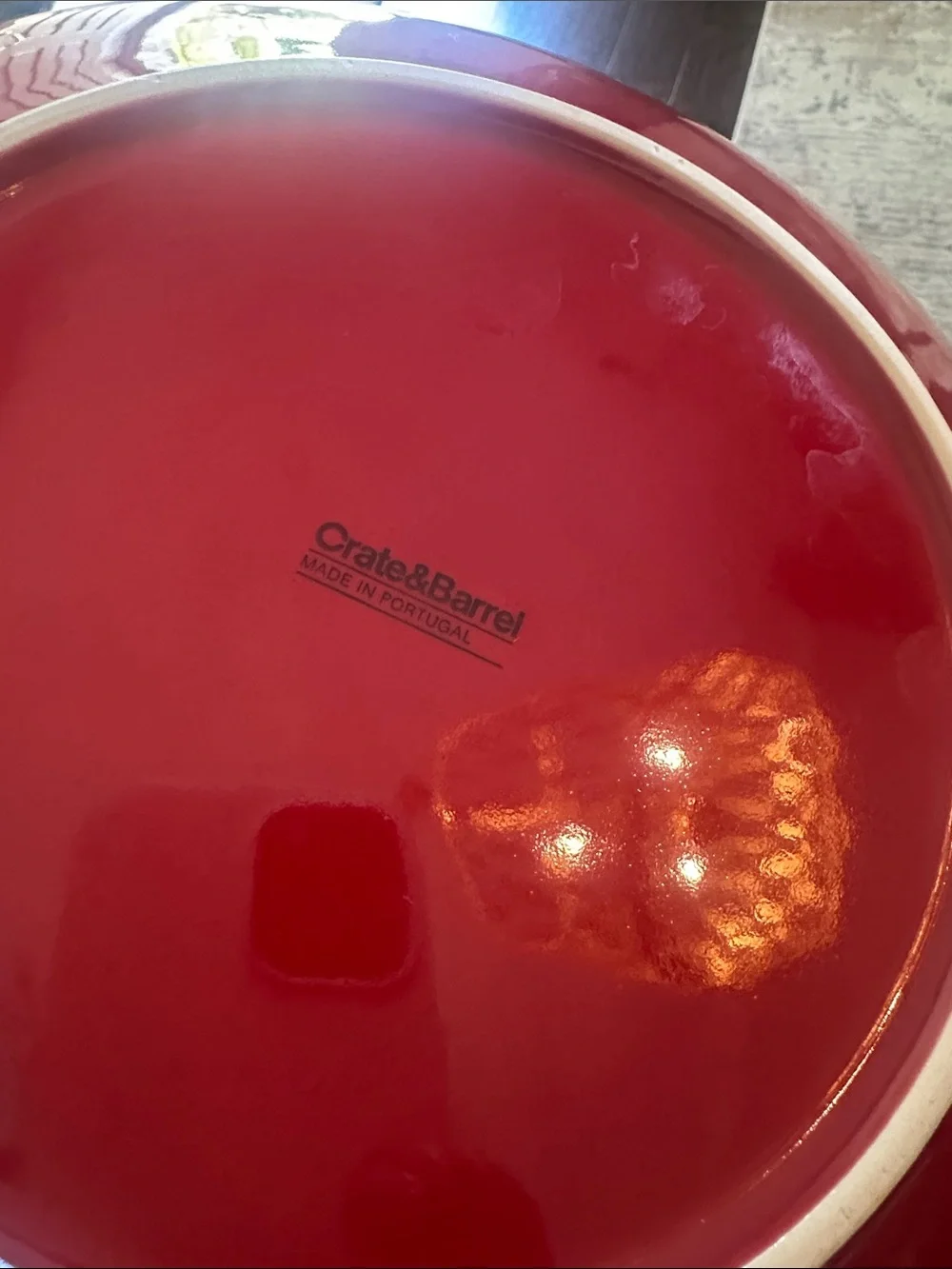 Crate & Barrel Set of 4 Red Dinner Plates